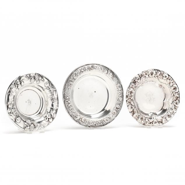 Appraisal: Three Sterling Silver Bon Bon Bowls The first a bowl