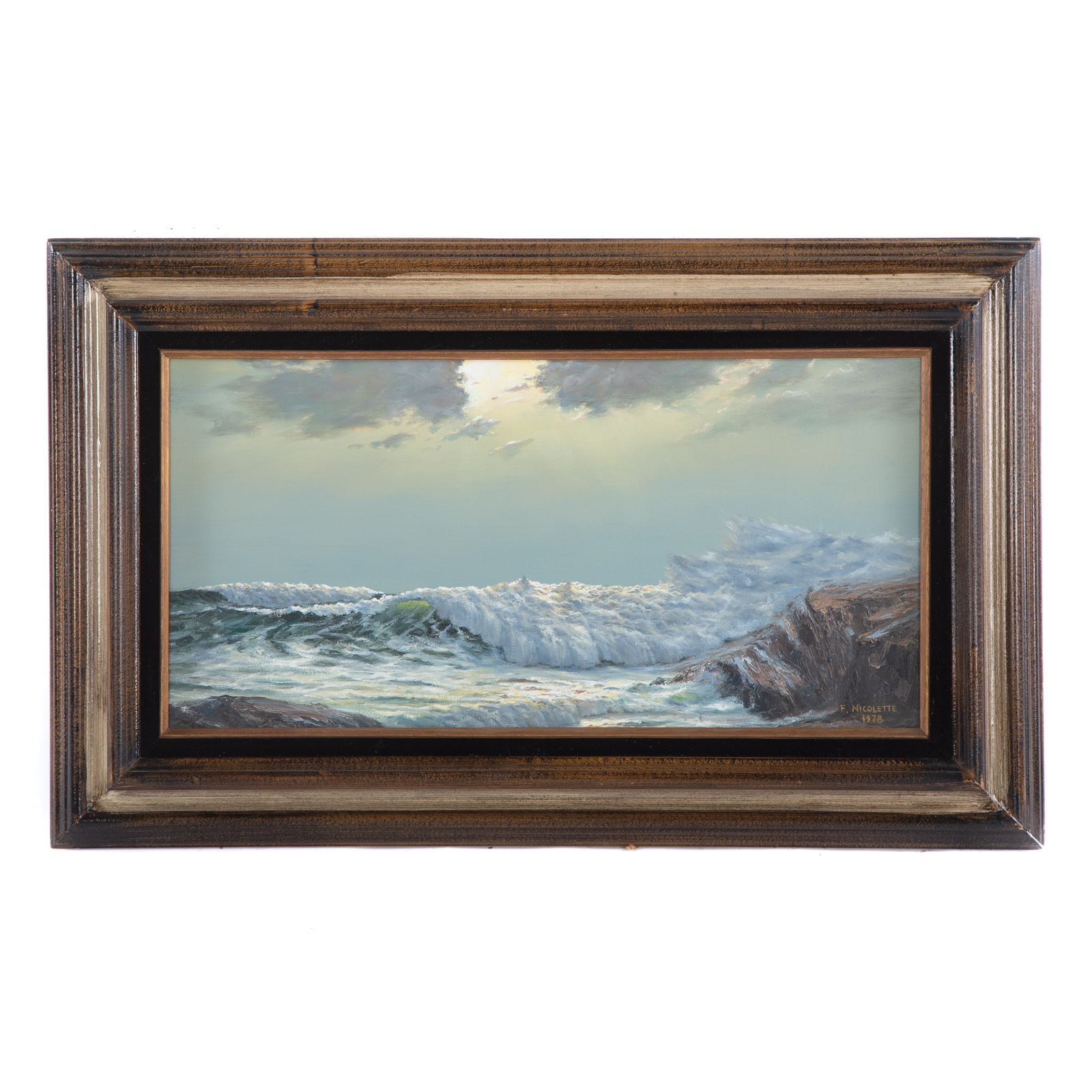 Appraisal: FRANK NICOLETTE SEASCAPE OIL ON CANVAS American Oil on canvas