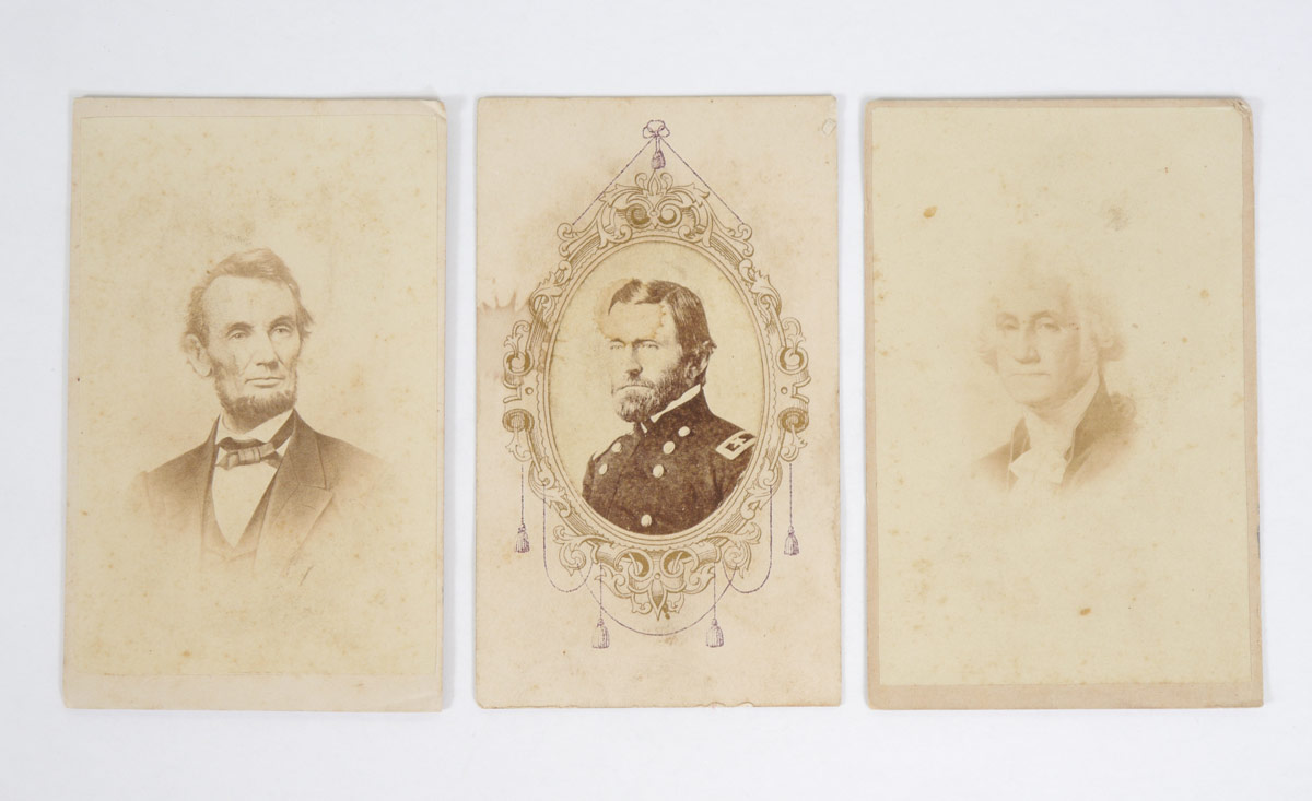 Appraisal: CDV COLLECTION LINCOLN GRANT WASHINGTON Collection of CDV's to include