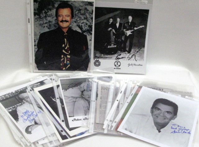 Appraisal: APPROXIMATELY TWENTY-TWO CELEBRITY HAND SIGNED AUTOGRAPHS on color or black