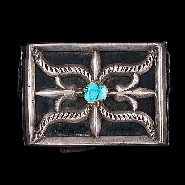 Appraisal: Navajo Silver and Turquoise Ketoh Collected by Virginia Doneghy -