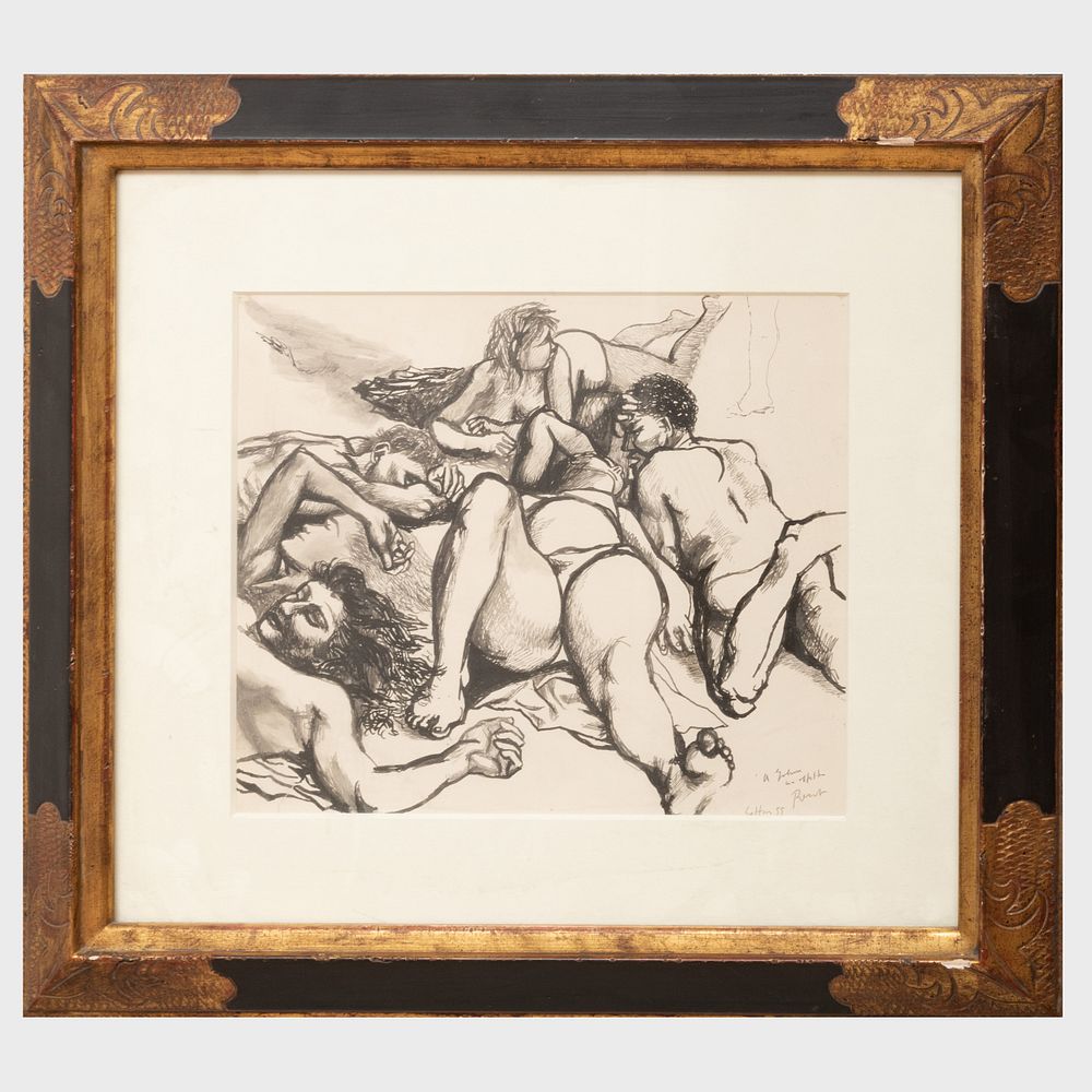 Appraisal: Renato Guttuso - Untitled Ink on paper signed 'Guttuso' dated