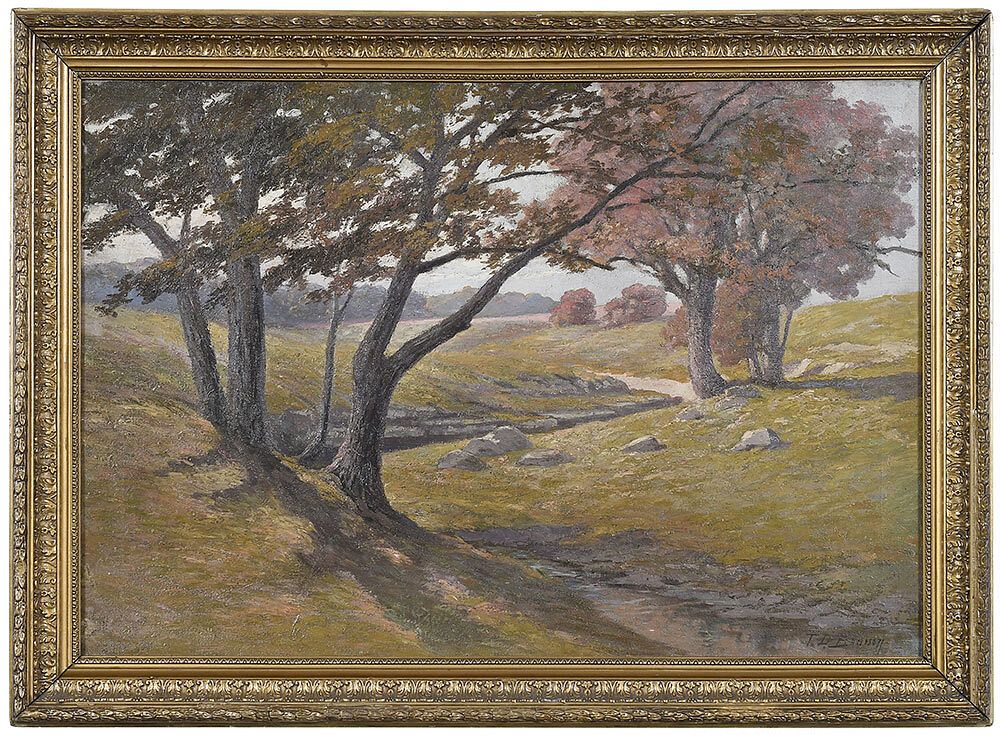 Appraisal: American School Early mid th century Early Autumn Landscape signed