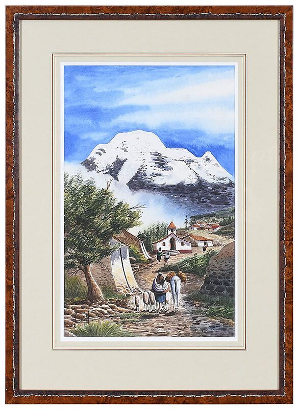 Appraisal: Edgar Sandoval Ecuador st Century Untitled Mountain Village signed lower