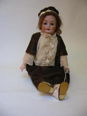 Appraisal: A J Walther Sohn bisque head girl doll with blue