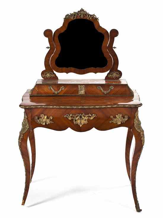 Appraisal: A Louis XV Style Gilt Metal Mounted Kingwood Dressing Table