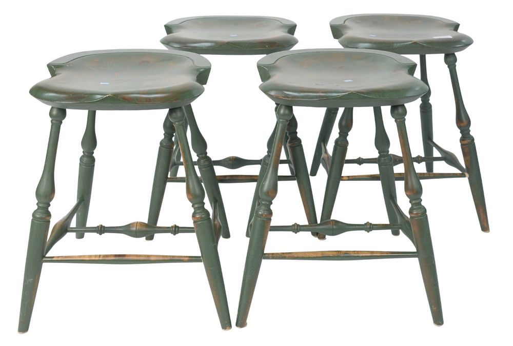 Appraisal: Set of Four Warren Chair Works Windsor Style Bar Stools