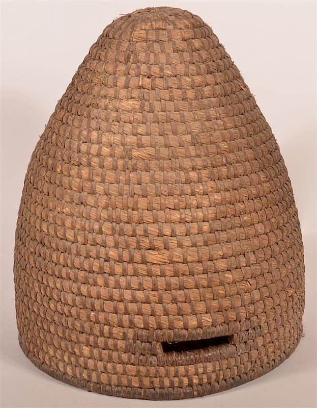 Appraisal: th C Large Rye Straw Bee Skep th C Large