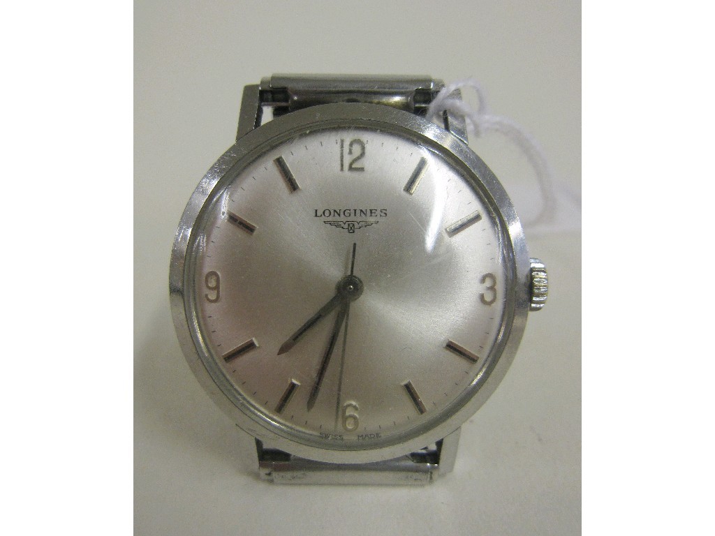 Appraisal: Gents 's stainless steel Longines wrist watch on expanding bracelet