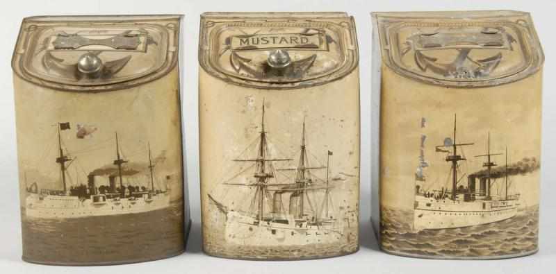 Appraisal: Lot of Battleship Store Spice Bins Description Circa early s