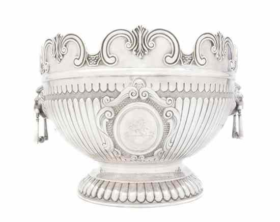 Appraisal: An English Silver Punch Bowl Martin Hall Co London of