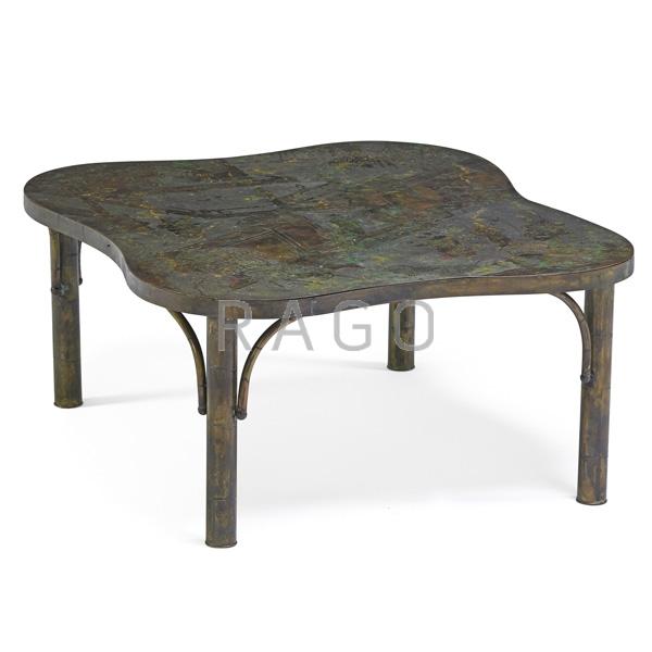 Appraisal: PHILIP AND KELVIN LaVERNE Chan coffee table Condition Report Two