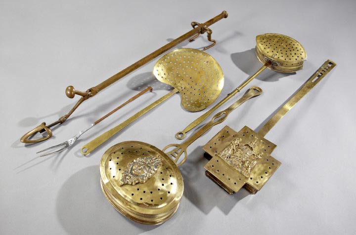 Appraisal: Interesting Six-Piece Collection of Metalwork fourth quarter th century comprised