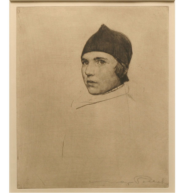 Appraisal: Portrait of an Italian boy wearing a cap etching Illegibly