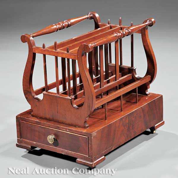 Appraisal: An American Classical Mahogany Canterbury early th c Boston lyre