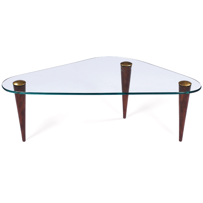 Appraisal: Gilbert Rohde occasional Cloud table by Herman Miller kidney-shaped glass