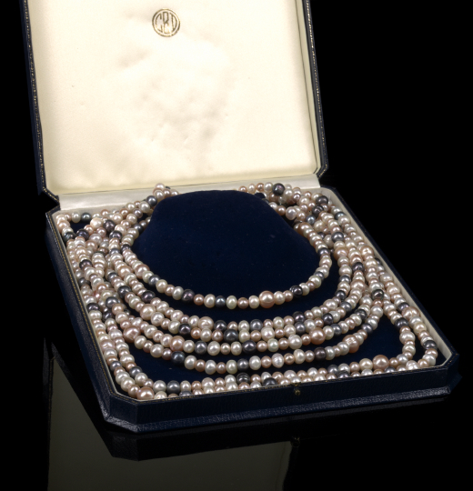 Appraisal: Dramatic Necklace of Cultured Pearls composed of seven strands of