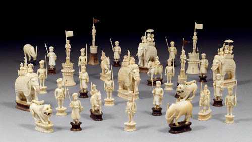 Appraisal: IVORY CHESS SET Louis XV India probably Punjab th century