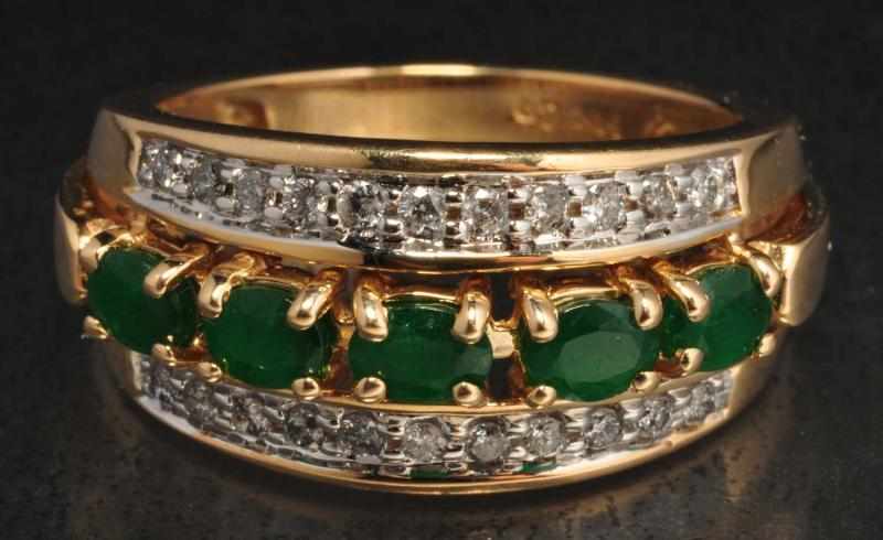 Appraisal: K Y Gold Diamond Emerald Ring Description Diamonds ctw Emeralds