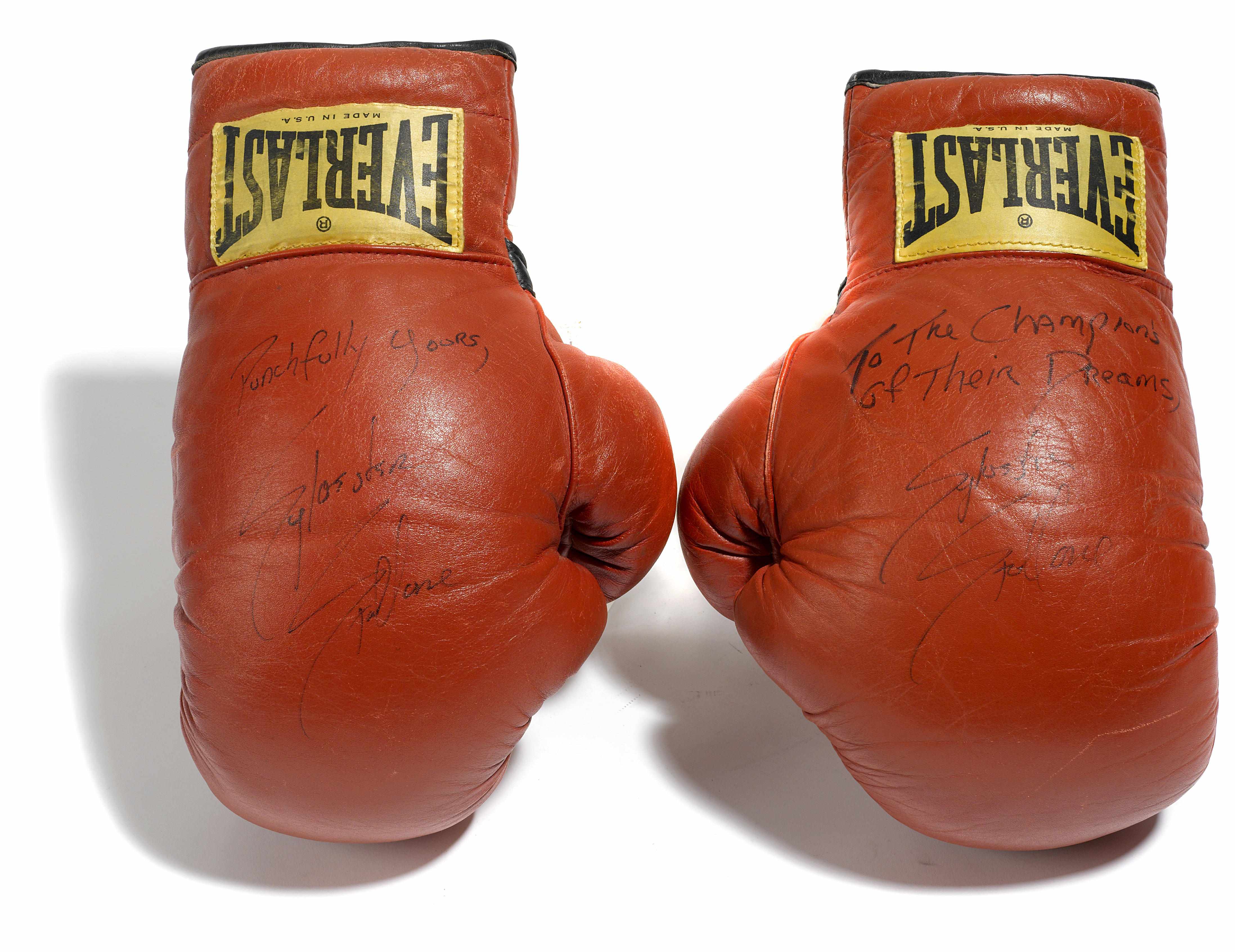 Appraisal: Hollywood Memorabilia s- s A pair of Sylvester Stallone signed