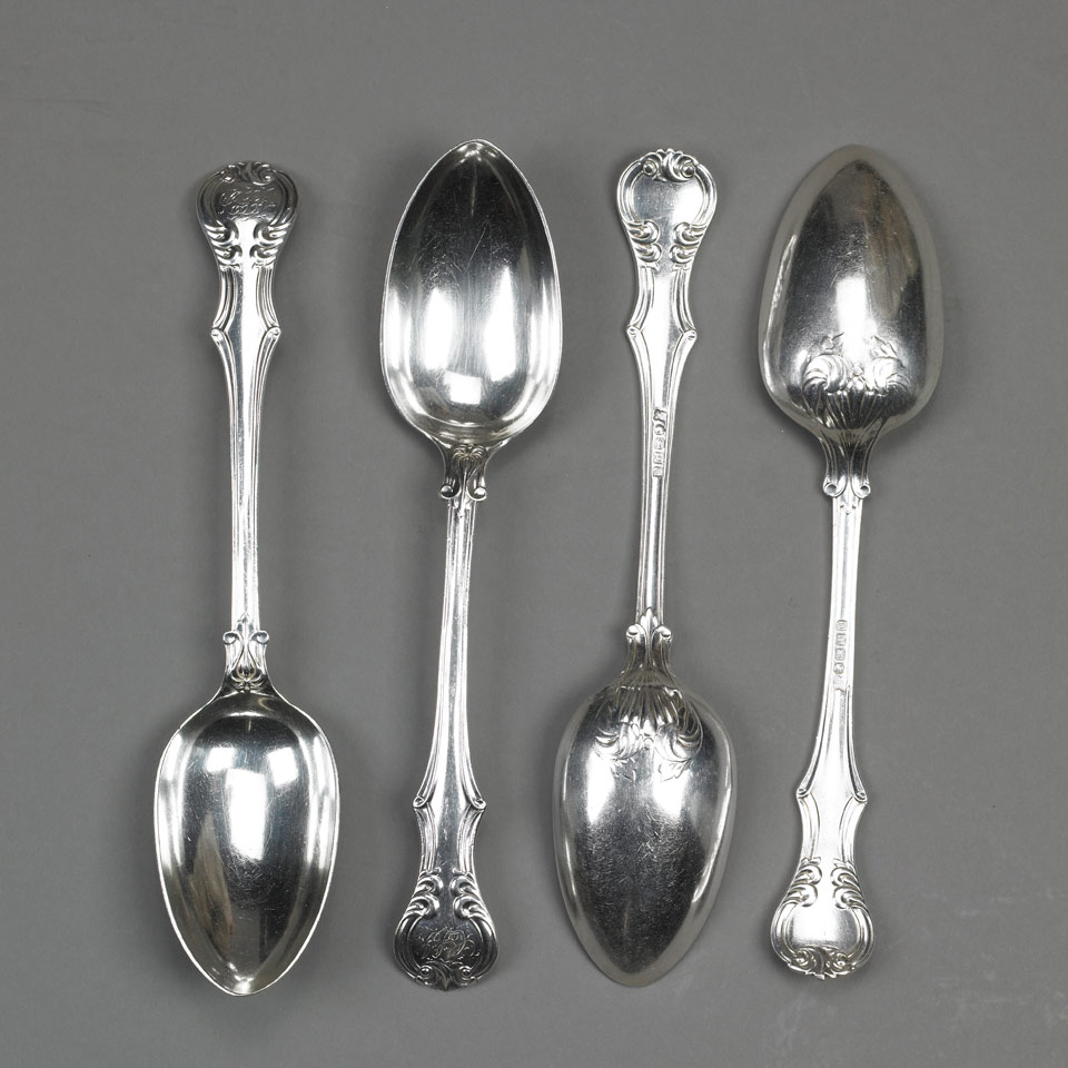 Appraisal: Four Victorian Silver Princes Pattern Table Spoons James Josiah Williams