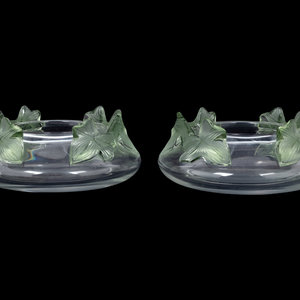 Appraisal: A Pair of Lalique Lierre Bowls th Century Height x