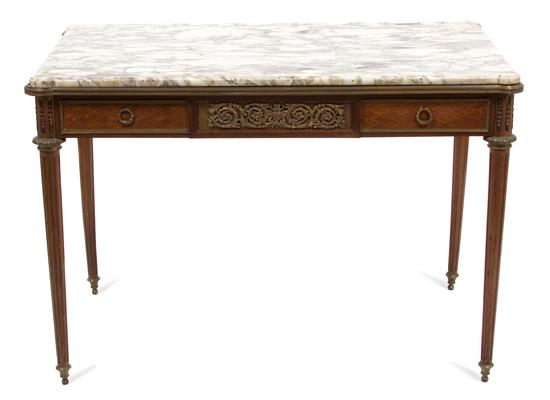 Appraisal: Sale Lot A Louis XVI Style Inlaid Parquetry Bureau Plat