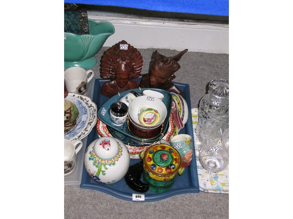 Appraisal: Lot comprising a tray of assorted ceramics to include character