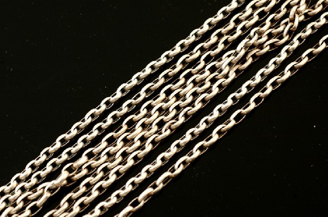 Appraisal: An Antique Continental silver muff chain The elongated belcher link