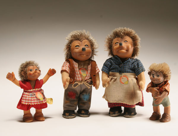 Appraisal: Steiff Mecki hedgehog family pcs along with Micki and the