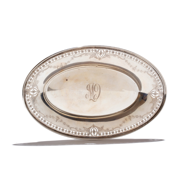 Appraisal: Graff Washburn and Dunn sterling silver bread tray Monogrammed ozt