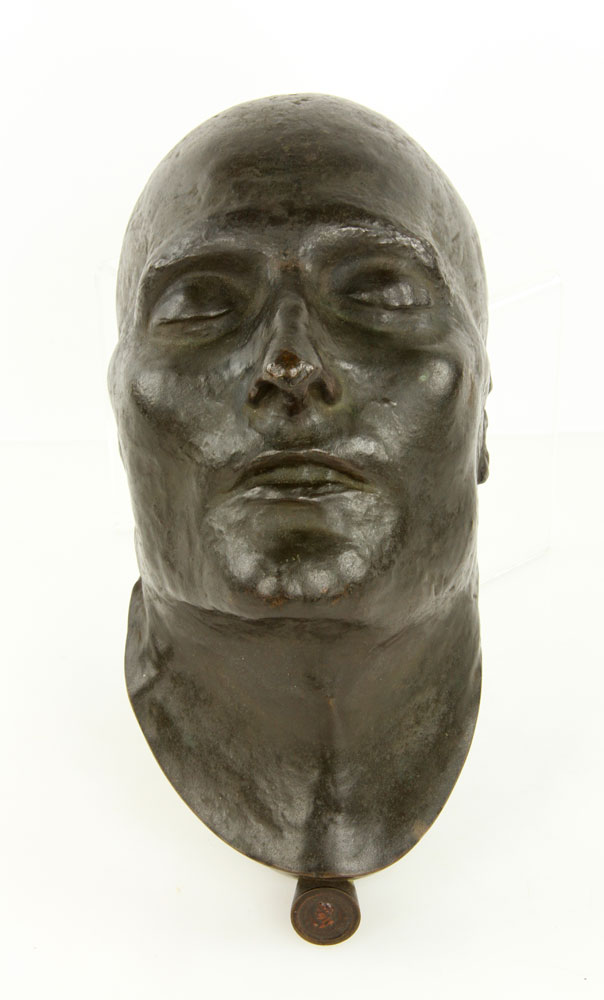 Appraisal: - th C Bronze Death Mask of Napoleon th century