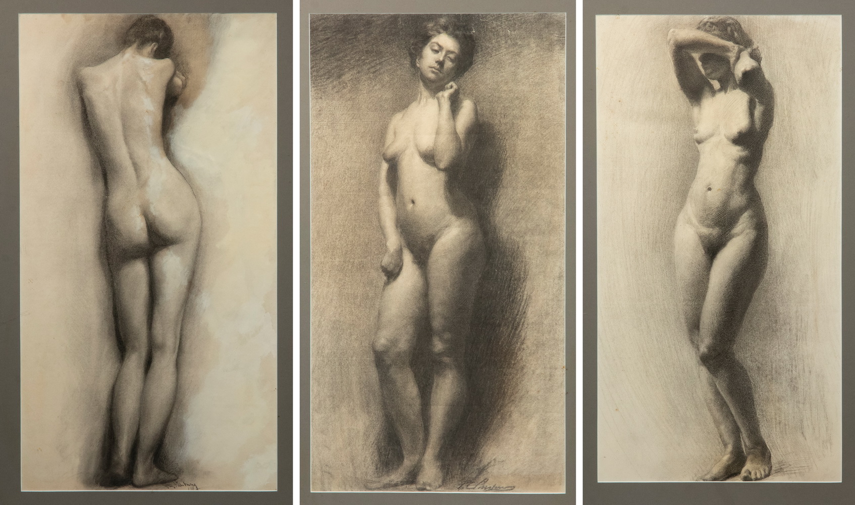 Appraisal: FIN DE SIECLE STUDIES OF A NUDE WOMAN BY F