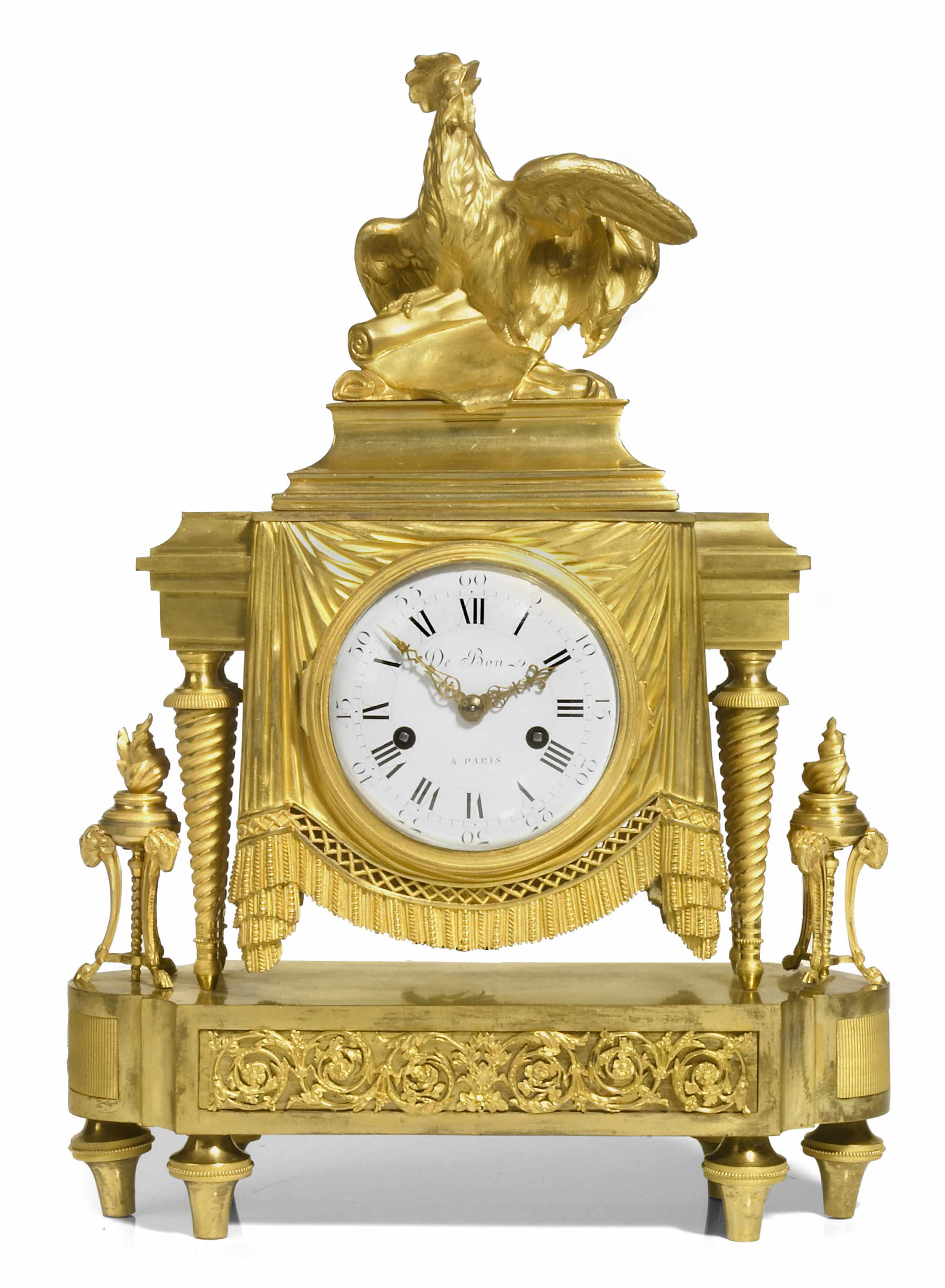 Appraisal: A Louis XVI style gilt bronze mantel clock second half