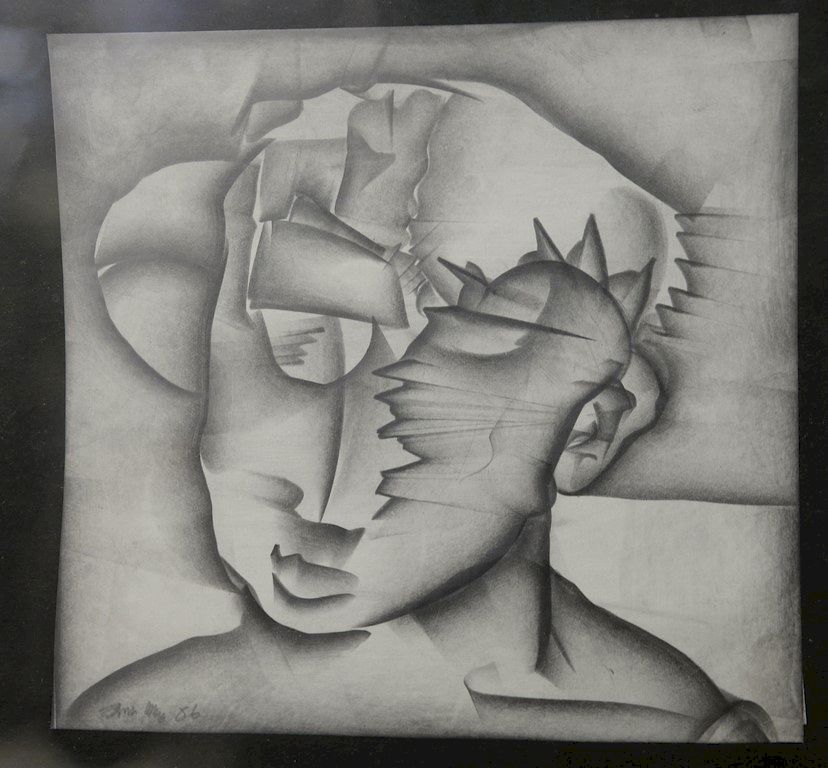 Appraisal: James Mathers B pencil on paper Abstracted Head signed and