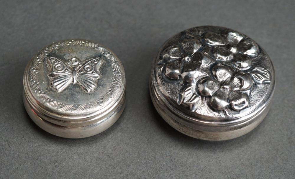 Appraisal: Two -Silver Round Pillboxes ozt