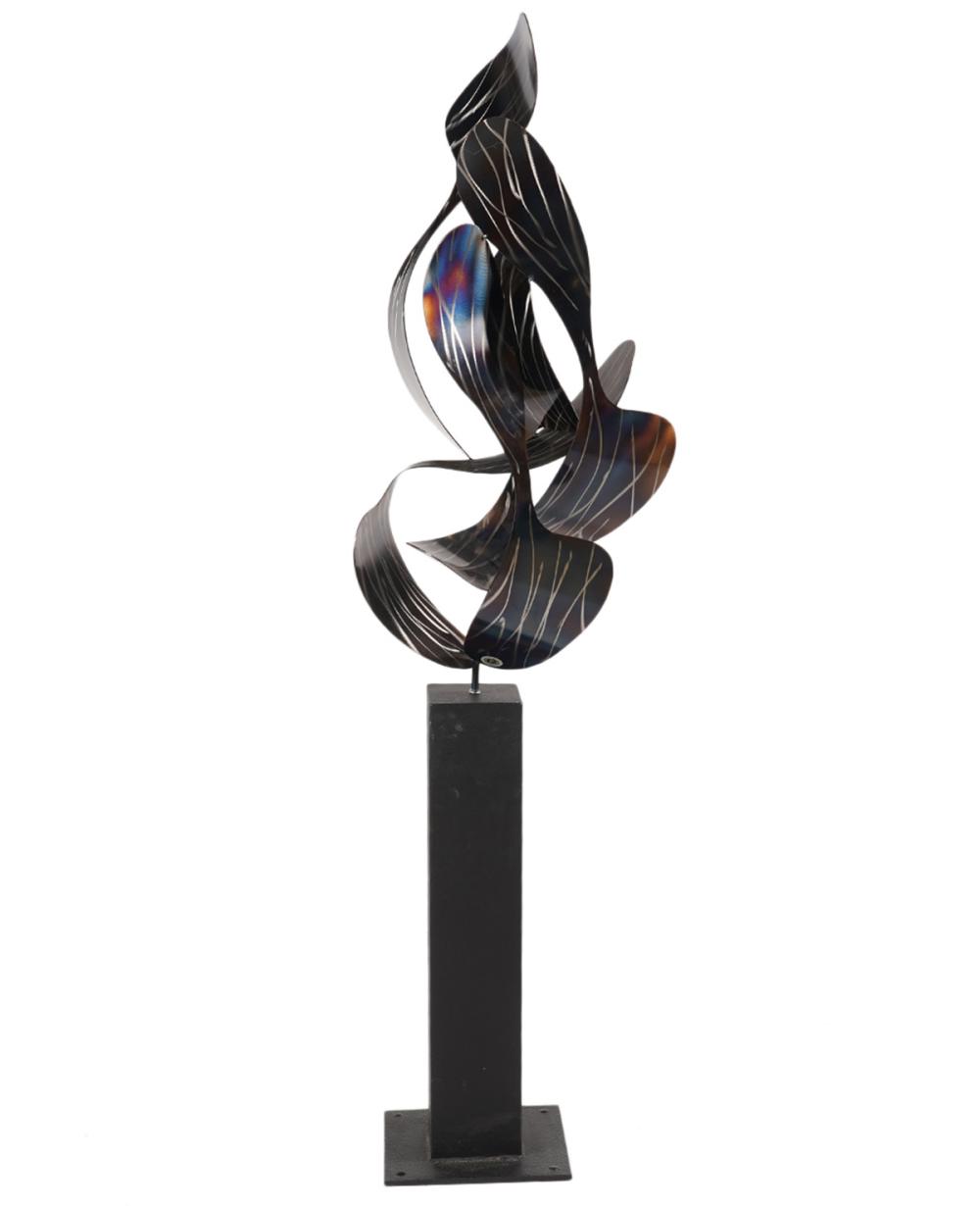 Appraisal: CURTIS JERE KINETIC METAL SCULPTURE ON BASECurtis Jere American -