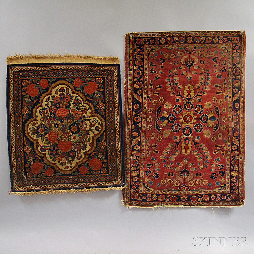 Appraisal: Two Sarouk Mats West Persia early th century minor edge