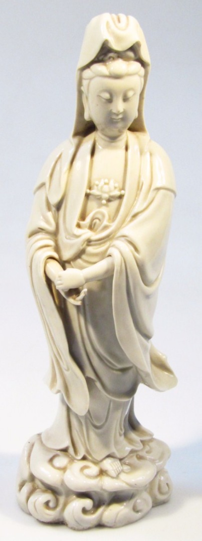 Appraisal: A thC Chinese porcelain blanc de chine figure of Guan