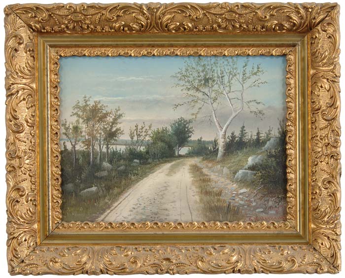 Appraisal: GEORGE M HATHAWAY American - COASTAL ROAD Oil on board