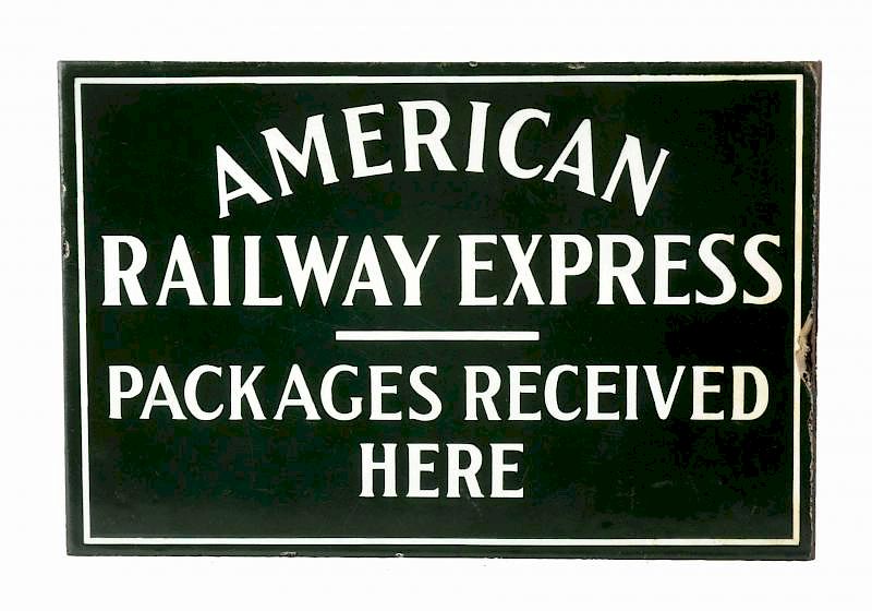 Appraisal: American Railway Express Porcelain Flange Sign Sign was made by