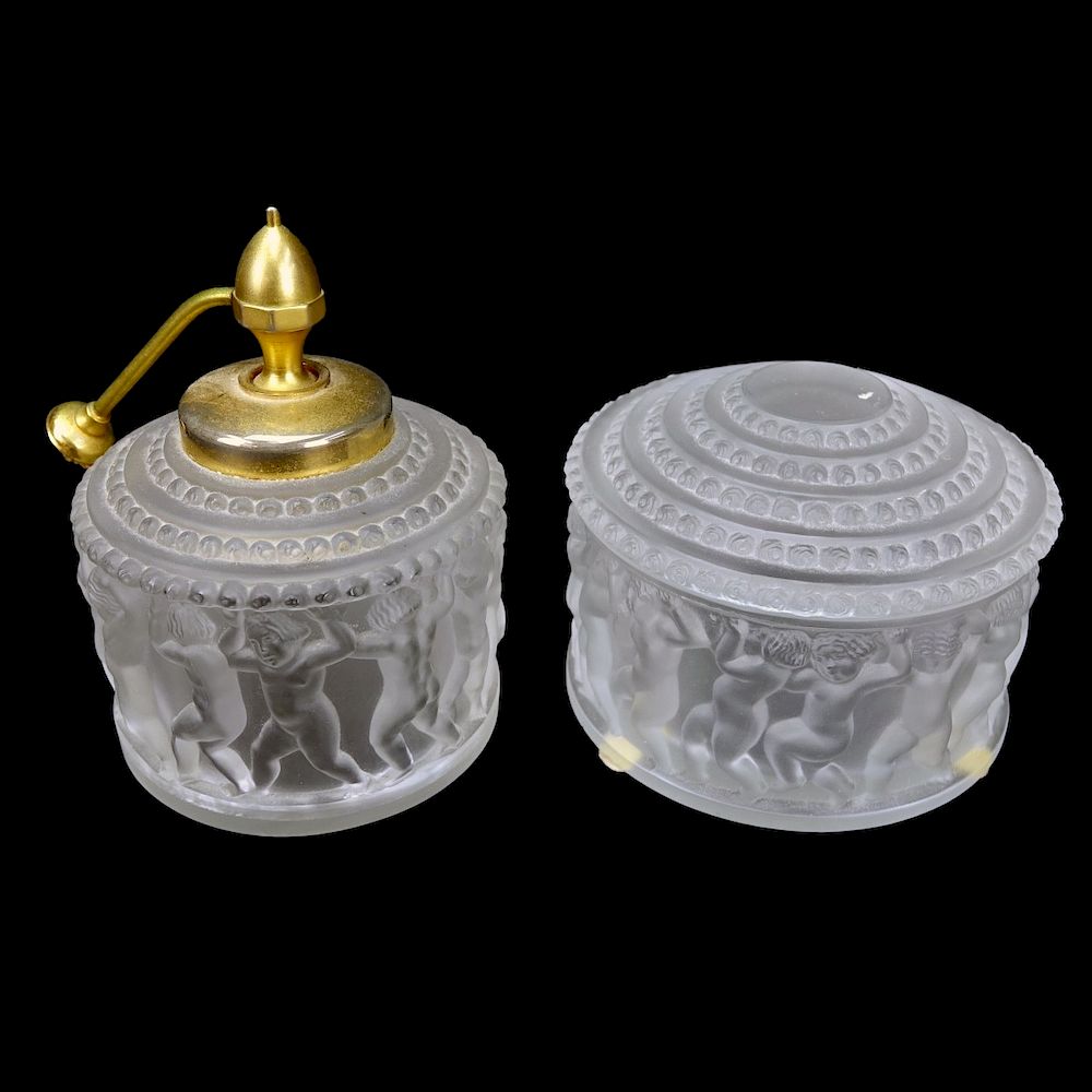 Appraisal: Lalique Lot Two Piece Lalique Crystal Lot consisting of Enfants