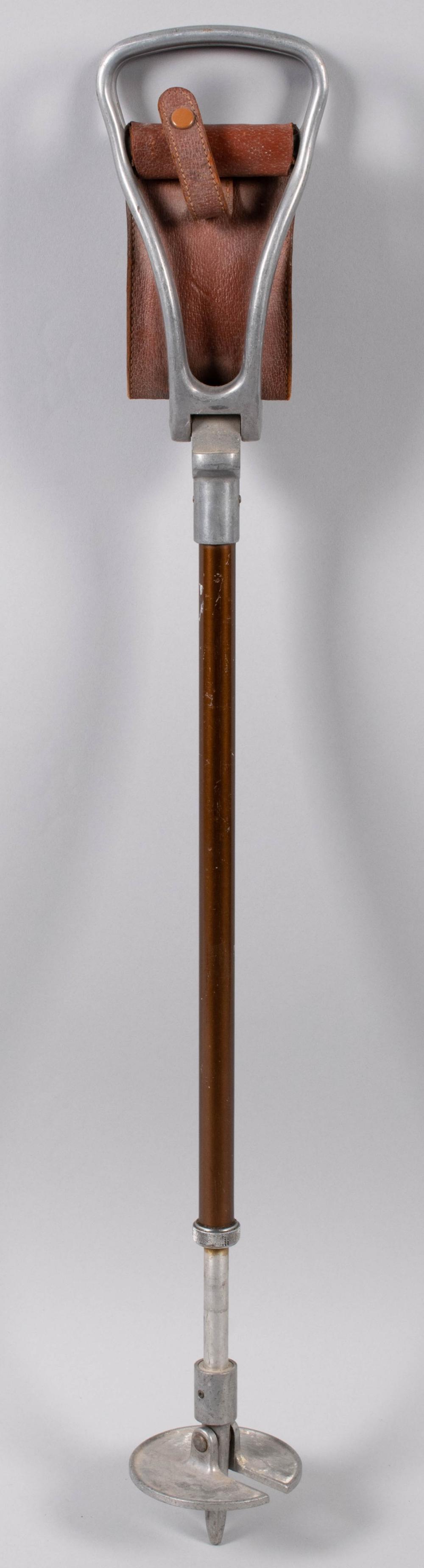 Appraisal: GAMEBIRD UK LEATHER AND METAL SHOOTING STICK of typical form