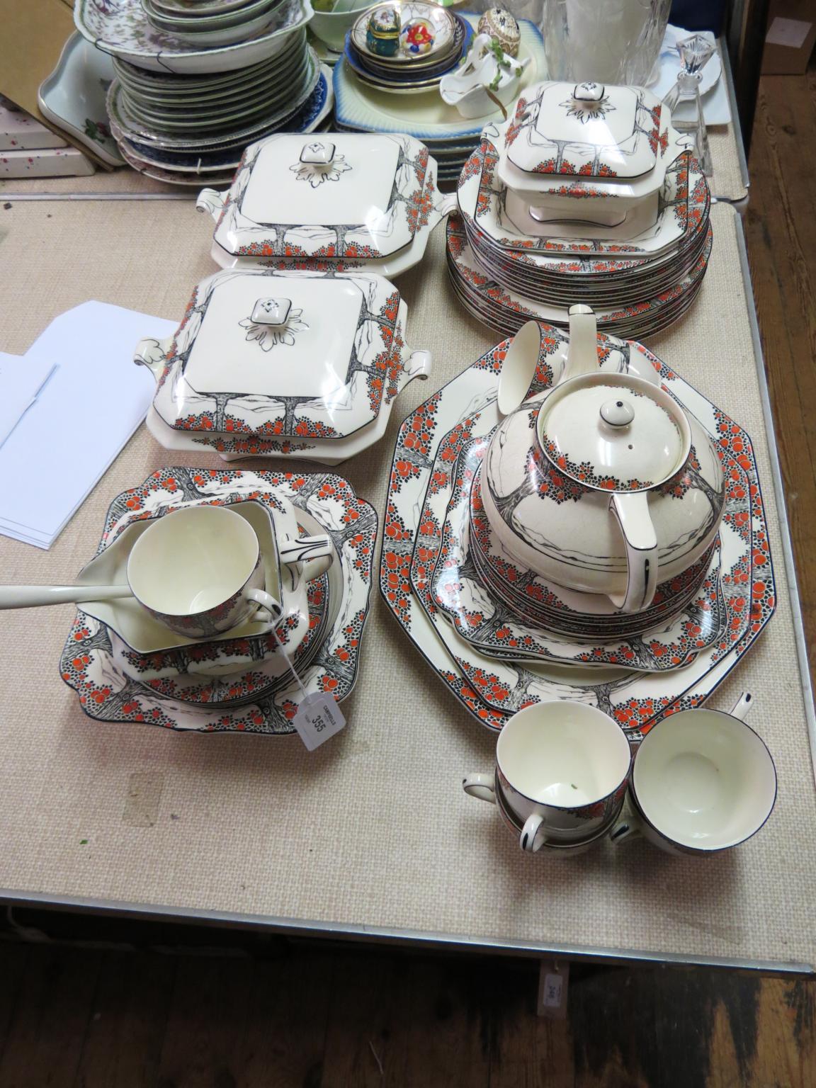 Appraisal: A Crown Ducal earthenware dinner service pieces including pair of