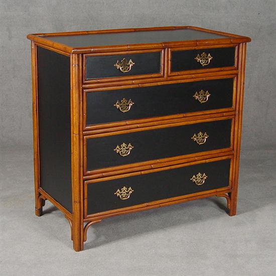 Appraisal: Ebonized Chest of Drawers Late th Century Two over three