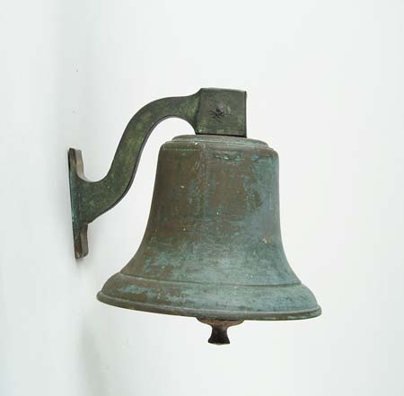 Appraisal: BRONZE UNMARKED SHIP S BELL Cast bronze with original iron