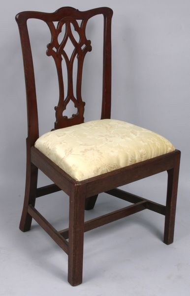 Appraisal: C - Philadelphia Chippendale mahogany side chair h x w