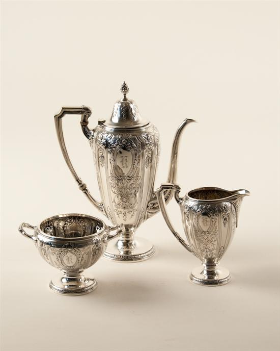 Appraisal: A Three Piece Sterling Coffee Service by International in the