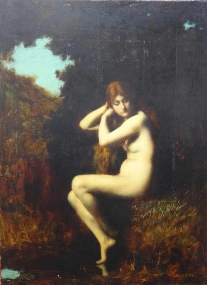 Appraisal: Follower of Jean Jacques Henner - Bather oil on canvas