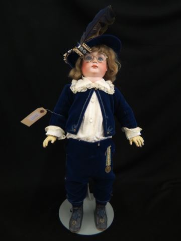 Appraisal: Victorian German Bisque Head Boy Doll marked excellent clothing